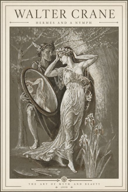 Walter Crane Hermes and a Nymph No3 - Juliste