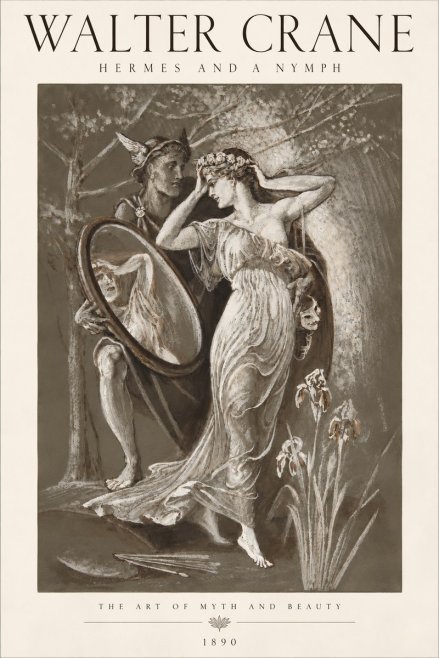 Walter Crane Hermes and a Nymph No6 - Juliste