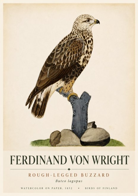 Ferdinand von Wright Rough-legged Buzzard No6 - Juliste