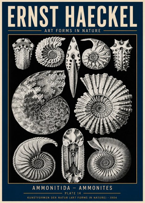 Ernst Haeckel Ammonitida - Ammonites No6 - Juliste