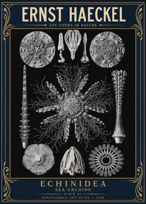 Ernst Haeckel Echinidea Sea Urchins No4 - Juliste