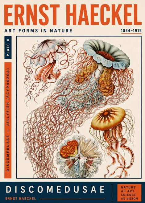 Ernst Haeckel Discomedusae — Jellyfish No5 - Juliste