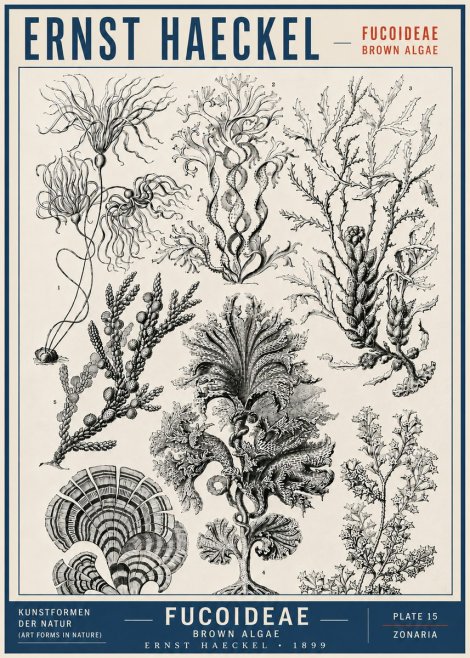 Ernst Haeckel Fucoideae - Brown Algae No5 - Juliste