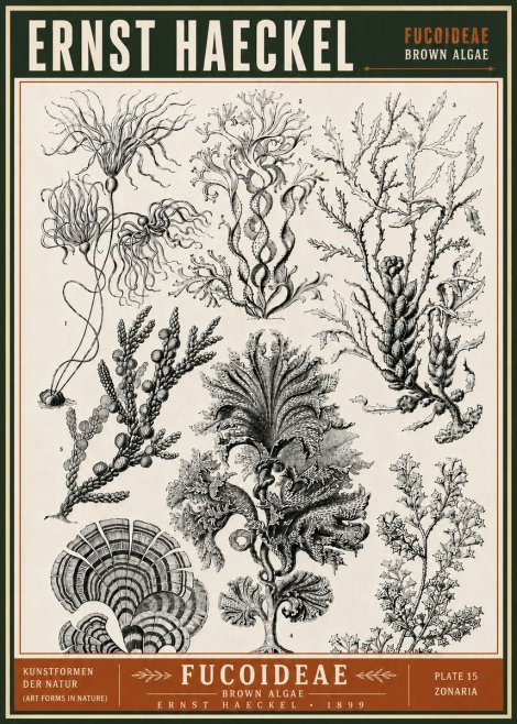Ernst Haeckel Fucoideae - Brown Algae No6 - Juliste