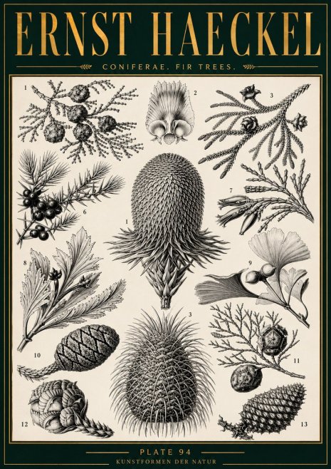 Ernst Haeckel Coniferae. Fir Trees. No4 - Juliste
