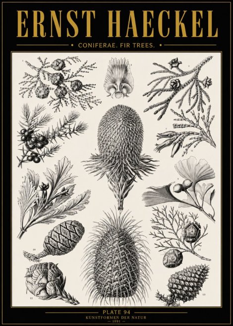 Ernst Haeckel Coniferae. Fir Trees. No5 - Juliste