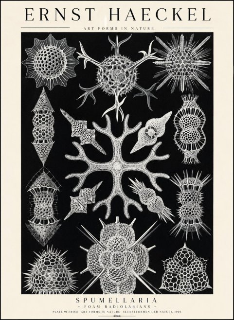 Ernst Haeckel Spumellaria No1 - Juliste