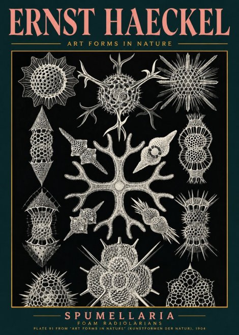 Ernst Haeckel Spumellaria No4 - Juliste