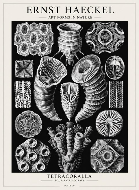 Ernst Haeckel Tetracoralla - Four-rayed Corals No4 - Juliste