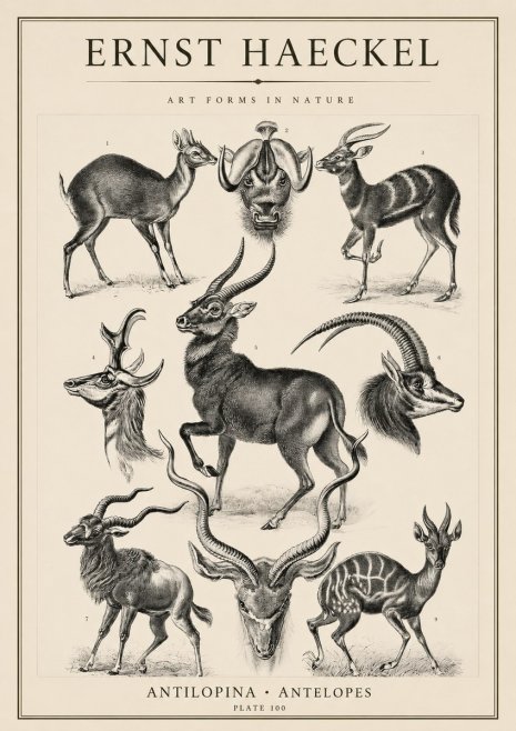 Ernst Haeckel Antelopes No4 - Juliste