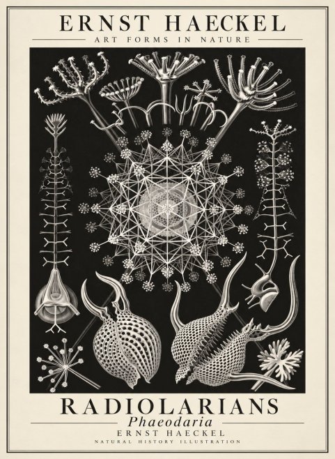 Ernst Haeckel Phaeodaria Radiolarians - Plate 61 No3 - Juliste