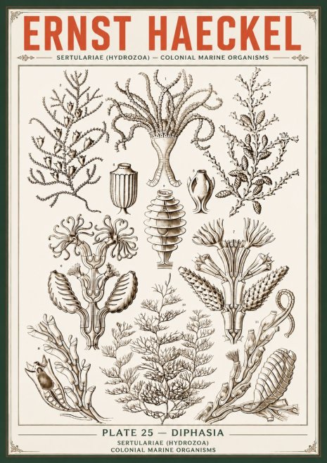 Ernst Haeckel Sertulariidae No6 - Juliste