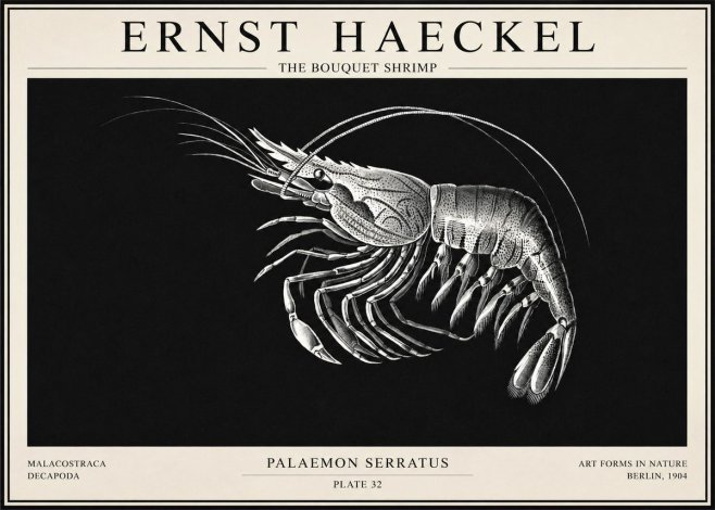 Ernst Haeckel Pandalus Borealis No6 - Juliste