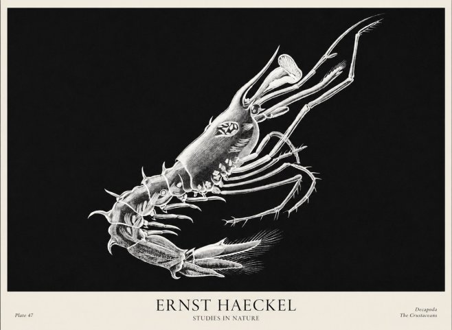 Ernst Haeckel Decapoda the Crustaceans No1 - Juliste