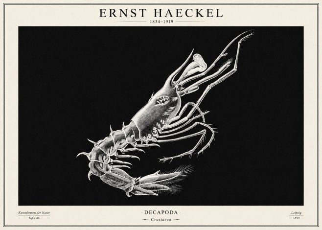 Ernst Haeckel Decapoda the Crustaceans No2 - Juliste