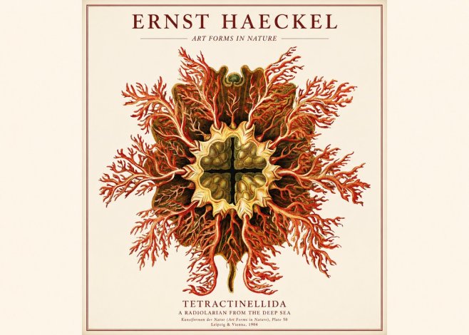 Ernst Haeckel Tetractinellida a Radiolarian from the Deep Sea No1 - Juliste