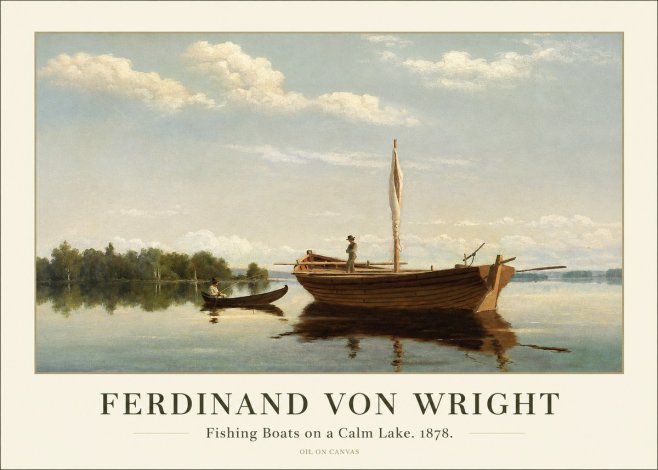 Ferdinand von Wright Fishing Boats on a Calm Lake. 1878. No1 - Juliste