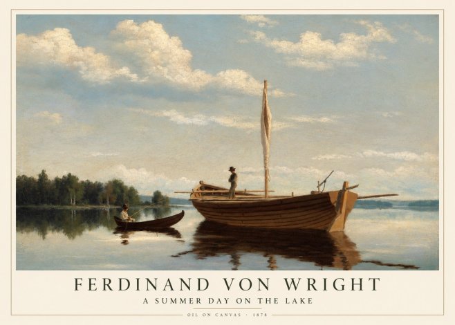 Ferdinand von Wright Fishing Boats on a Calm Lake. 1878. No5 - Juliste