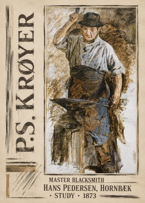 P.S. Krøyer Master Blacksmith Hans Pedersen, Hornbaek · Study · 1873 No2 - Juliste