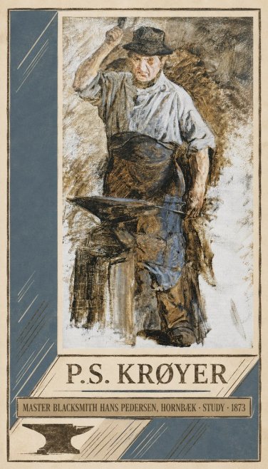 P.S. Krøyer Master Blacksmith Hans Pedersen, Hornbaek · Study · 1873 No3 - Juliste