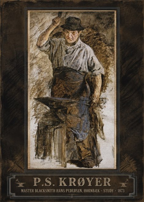 P.S. Krøyer Master Blacksmith Hans Pedersen, Hornbaek · Study · 1873 No5 - Juliste