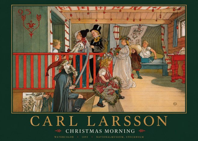 Carl Larsson Children Bringing Flowers No5 - Juliste