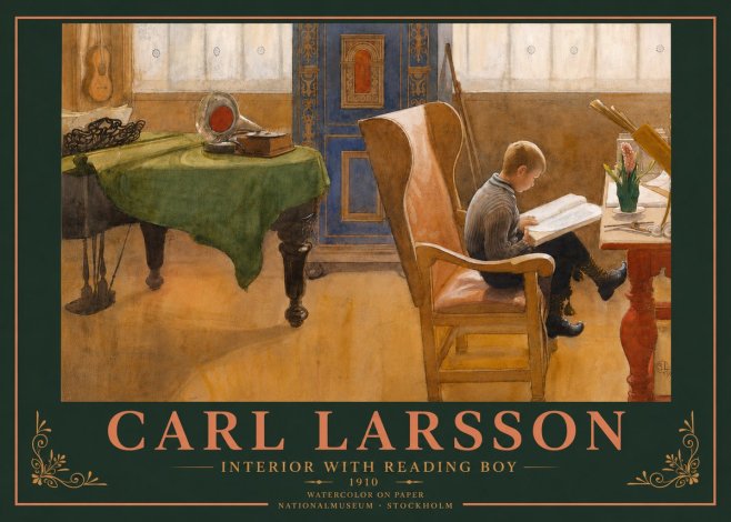 Carl Larsson Interior with Reading Boy No5 - Juliste