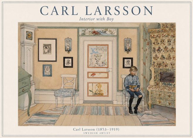 Carl Larsson Interior with Boy No1 - Juliste