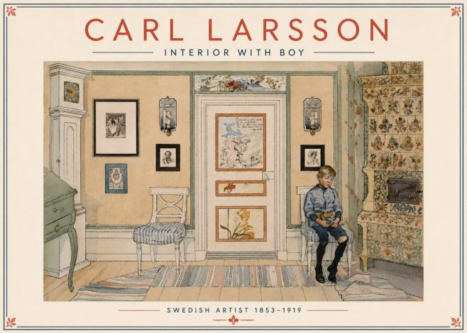 Carl Larsson Interior with Boy No5 - Juliste