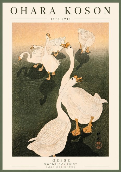 Ohara Koson Geese No6 - Juliste