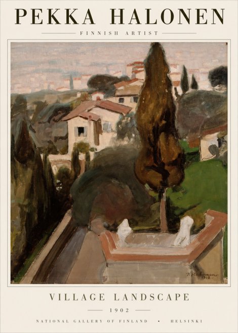 Pekka Halonen Village Landscape No1 - Juliste