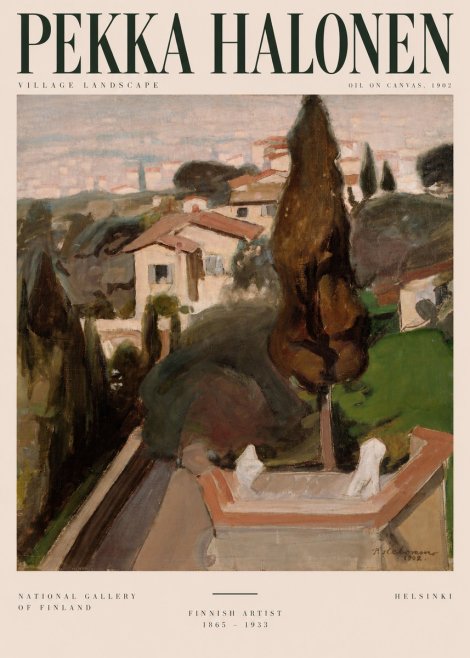 Pekka Halonen Village Landscape No4 - Juliste
