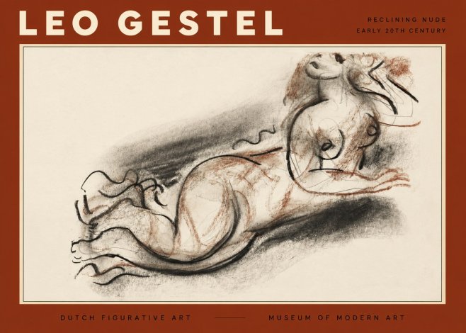Leo Gestel Reclining Nude No2 - Juliste