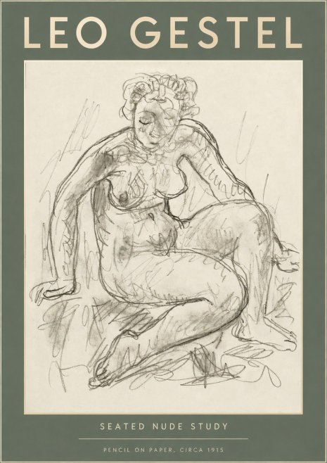 Leo Gestel Seated Nude Study No2 - Juliste