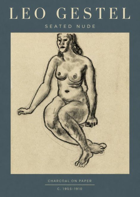 Leo Gestel Seated Nude No2 - Juliste