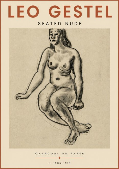 Leo Gestel Seated Nude No6 - Juliste
