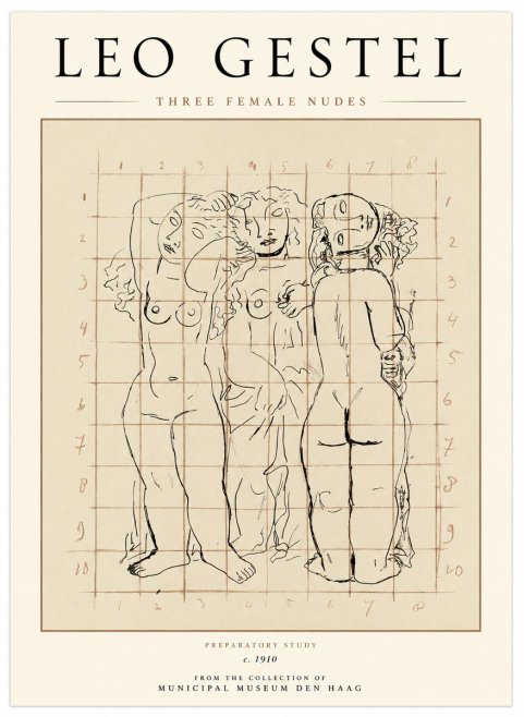 Leo Gestel Three Female Nudes No1 - Juliste