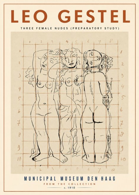 Leo Gestel Three Female Nudes No2 - Juliste
