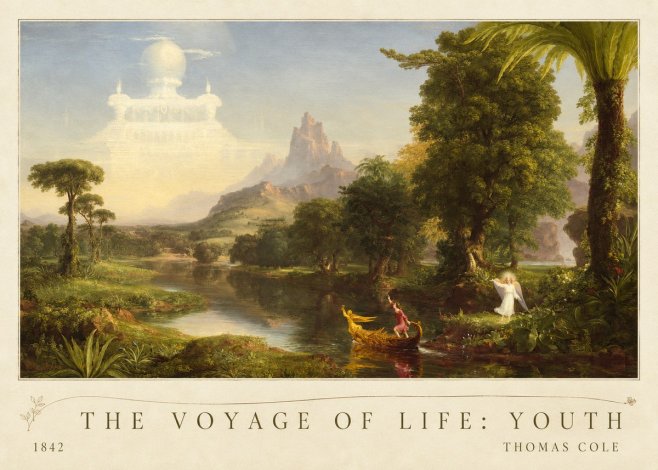 Thomas Cole The Voyage of Life: Youth I No4 - Juliste