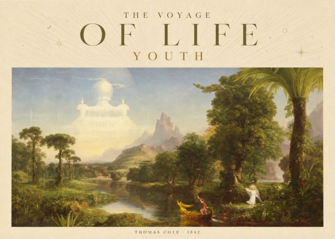 Thomas Cole The Voyage of Life: Youth I No5 - Juliste