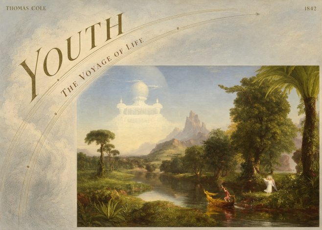 Thomas Cole The Voyage of Life: Youth I No6 - Juliste