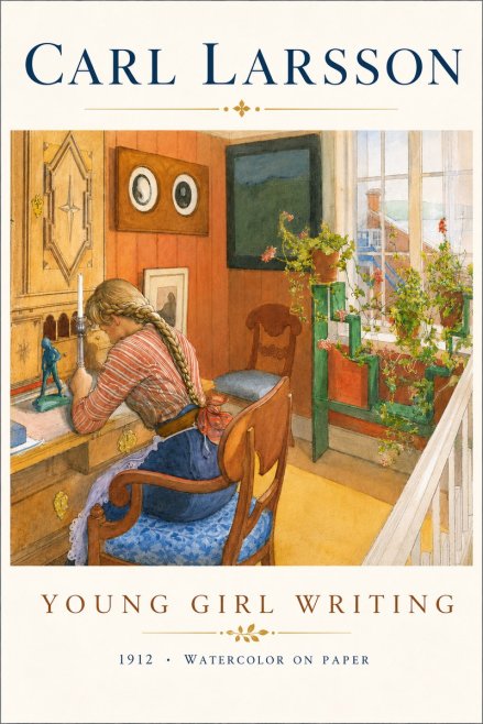 Carl Larsson Young Girl Writing No5 - Juliste