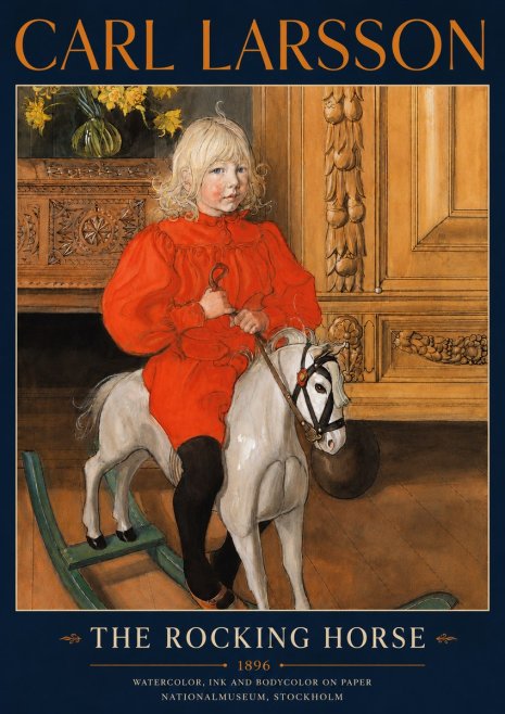 Carl Larsson The Rocking Horse No5 - Juliste