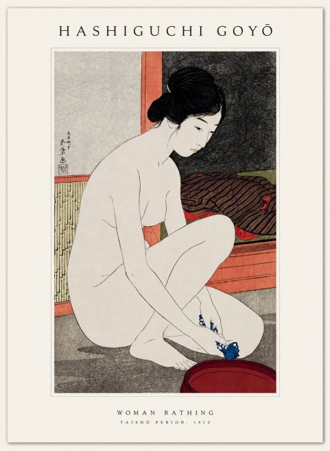 Hashiguchi Goyō Woman Bathing No1 - Juliste