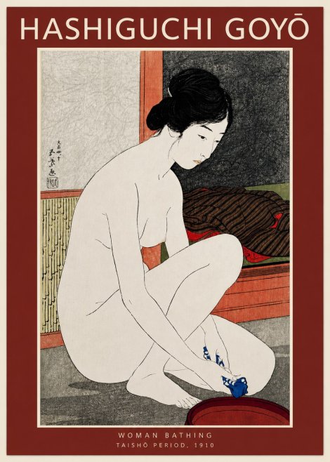 Hashiguchi Goyō Woman Bathing No3 - Juliste