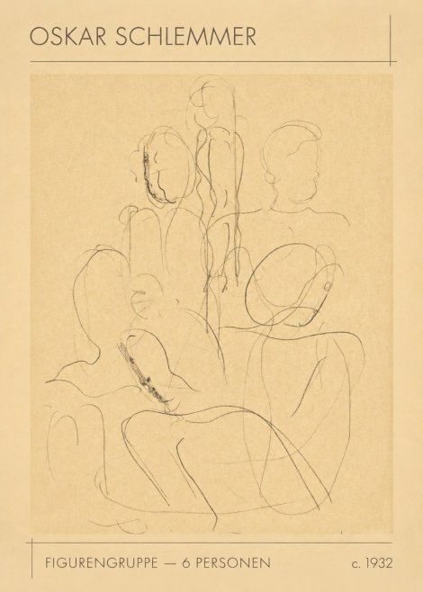 Oskar Schlemmer Figurengruppe - 6 Personen No1 - Juliste
