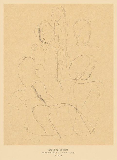 Oskar Schlemmer Figurengruppe - 6 Personen No6 - Juliste