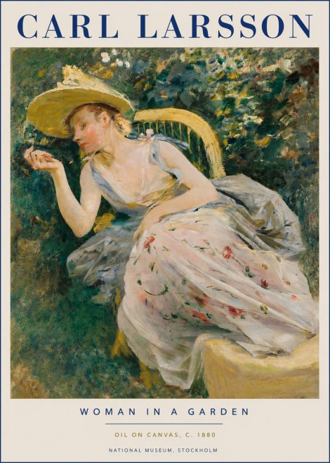 Carl Larsson Woman in a Garden No3 - Juliste