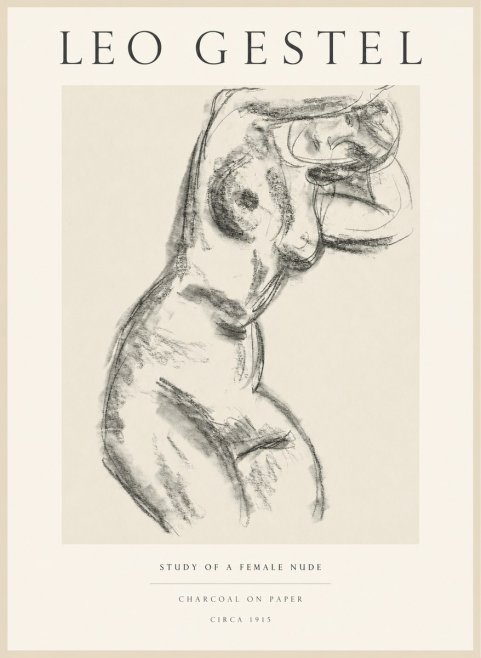 Leo Gestel Study of a Female Nude No1 - Juliste