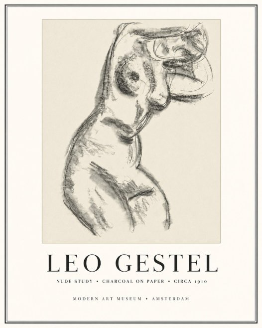 Leo Gestel Study of a Female Nude No2 - Juliste